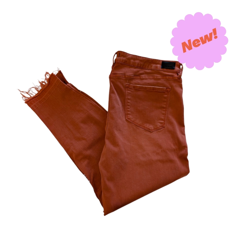 Sundance BRAND NEW w/o tag. Dear John Sienna Red Women's Jeans. Frayed, Step Hem
